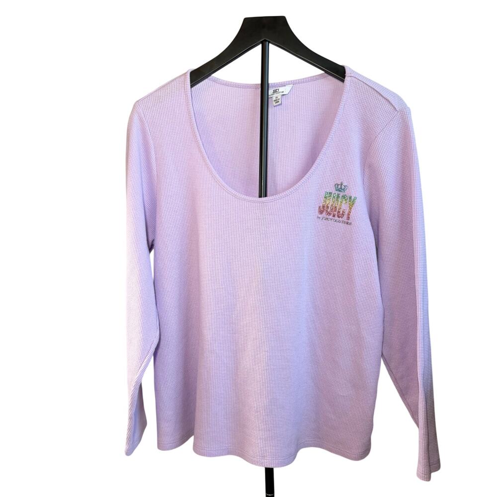 Juicy by Juicy Couture womens purple waffle scoop neck.  Size 1X. streetwear